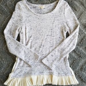 Double Zero Knit Sweater with Adorable Ruff